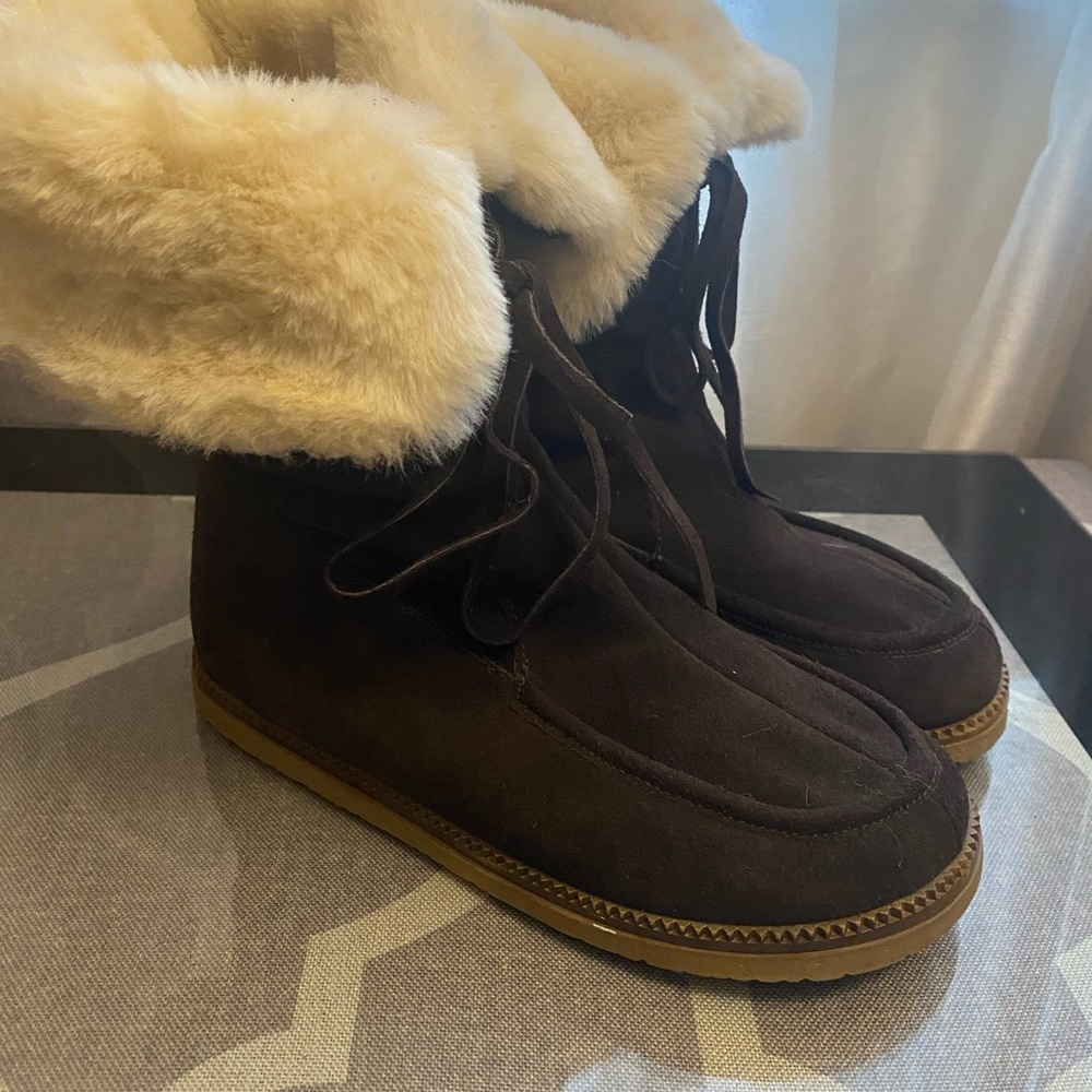 Michael Kors Women's brown Suede,Fur Lined Winter Boots Size 8M